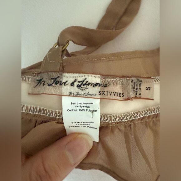 Y2k satin For love & lemons skivvies lingerie dainty bra top blush and brown S - Picture 4 of 12